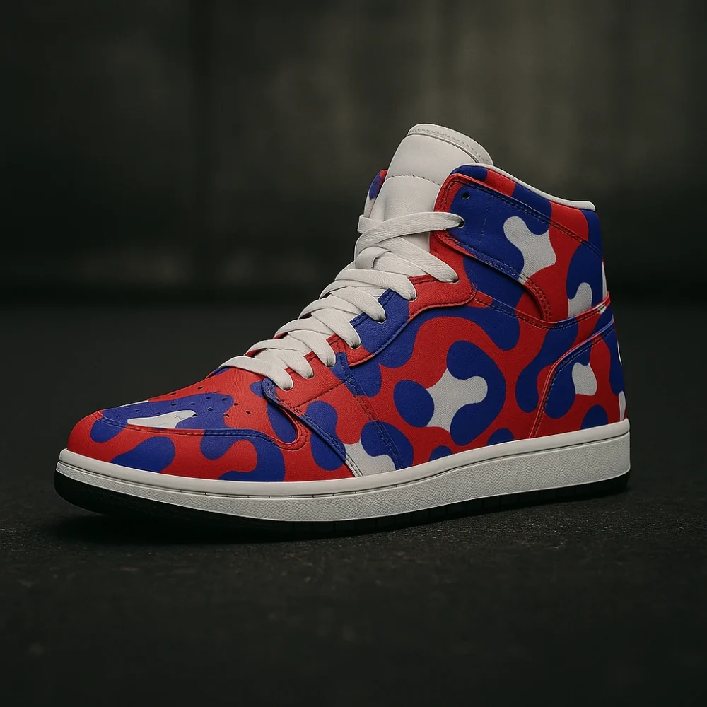 Red Camo Rush High-Top Sneakers – Loud, Fast, Unapologetic