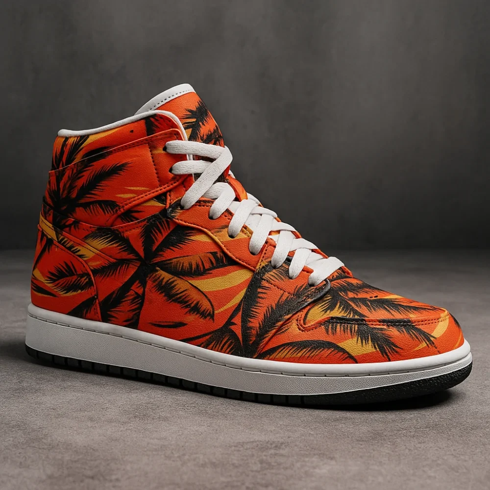 Tropic Blaze High-Top Sneakers – Sunset Heat on Your Feet