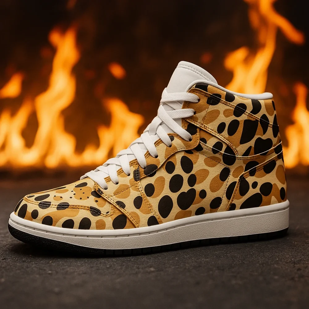 Desert Panther High-Top Sneakers – Untamed Elegance