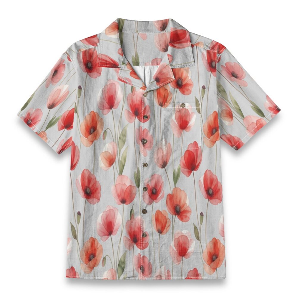 Poppy Field Bold Floral Tropical Shirt