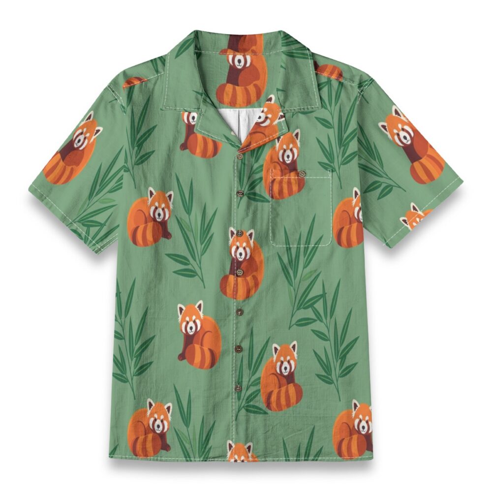 Red Panda Bamboo Jungle Tropical Shirt